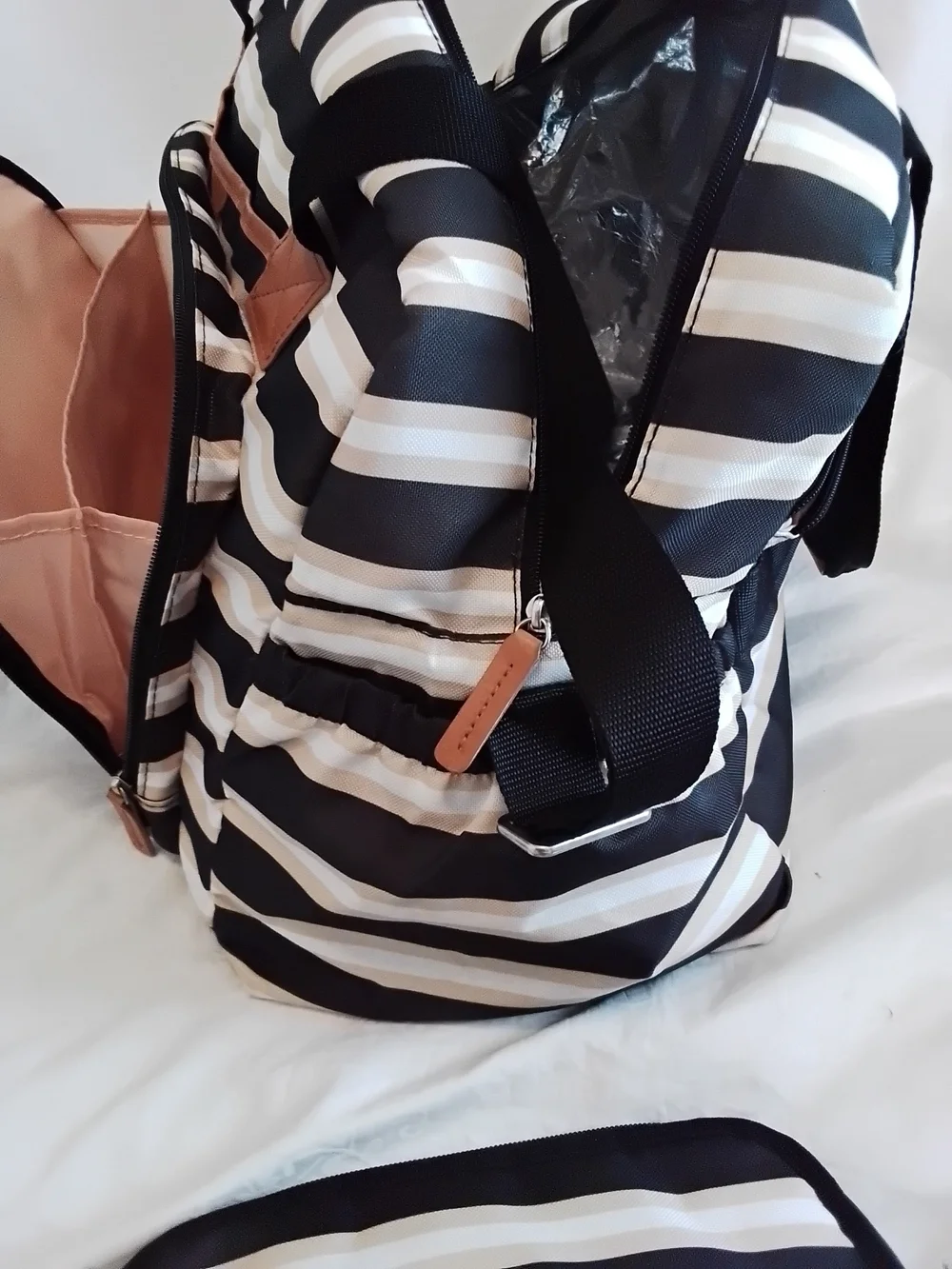 Striped Black & White Weekender Bag